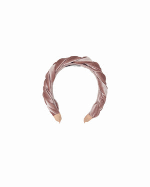 "Frida" pink velvet braided hairband