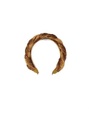 XL "Frida" camel braided velvet hairband